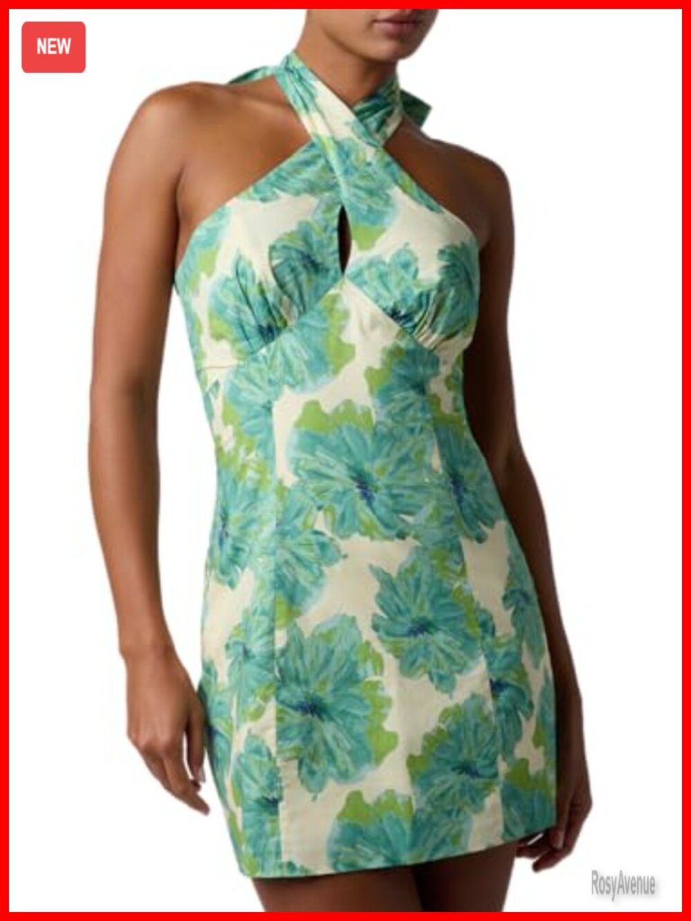 Lulus Costa Cross Neck Halter Mini Dress Sleeveless A-Line Casual Vacation